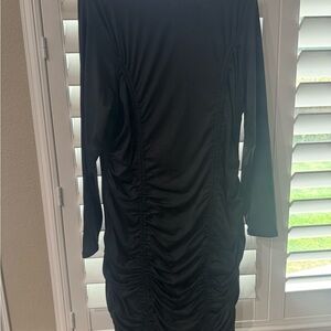 Elegant Black Ruched Dress